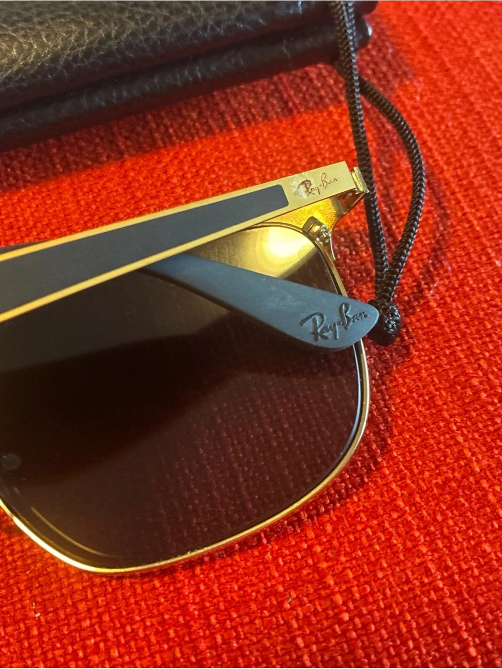 Ray-Ban RB3569 Men's Square Sunglasses Black Frame Gold Black